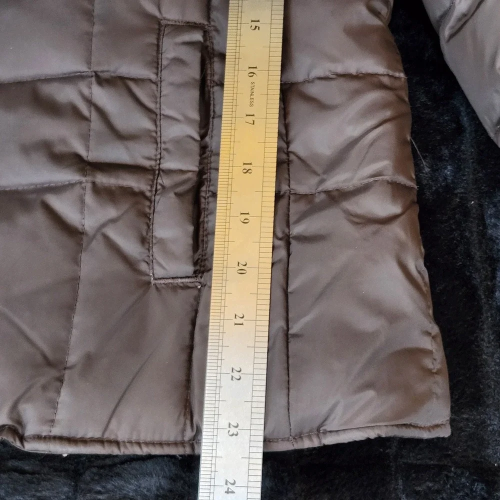 Vintage Y2K Abercrombie And Fitch Women's Puffer Jacket Fur Lined Size L NO HOOD